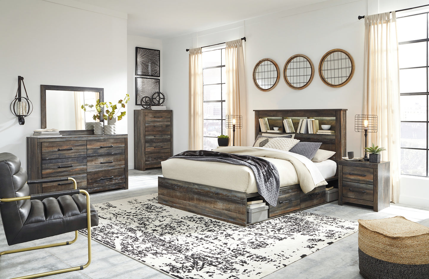 Drystan Bookcase Bed With 4 Storage Drawers