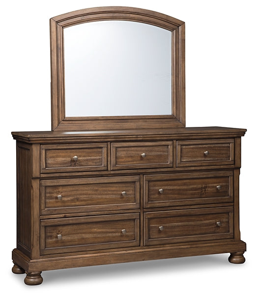 Flynnter Panel Bed With Mirrored Dresser And 2 Nightstands