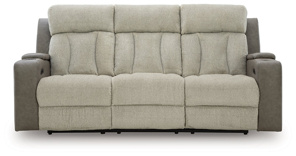 Stately Check PWR REC Sofa with ADJ Headrest