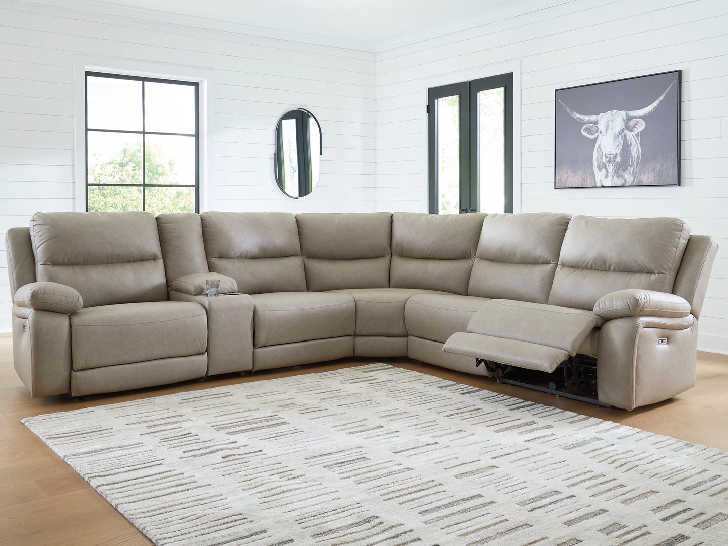 Brannigan 6-Piece Reclining Sectional with Storage Console