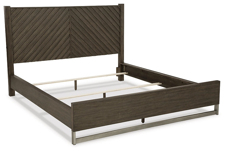 Arkenton King Panel Bed with Mirrored Dresser, Chest and Nightstand