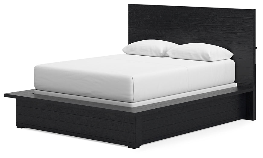 Londer Queen Panel Bed with Mirrored Dresser and 2 Nightstands