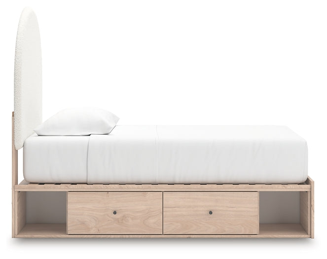 Shapella Twin Upholstered Panel Bed with Storage