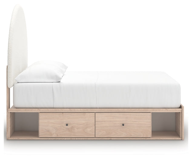 Shapella Full Upholstered Panel Bed with Storage