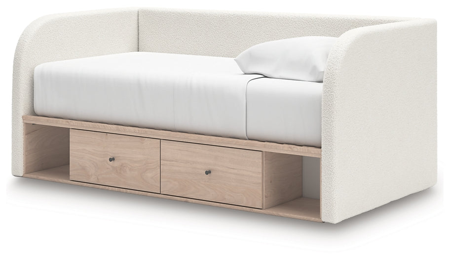 Shapella Twin Upholstered Day Bed with Storage