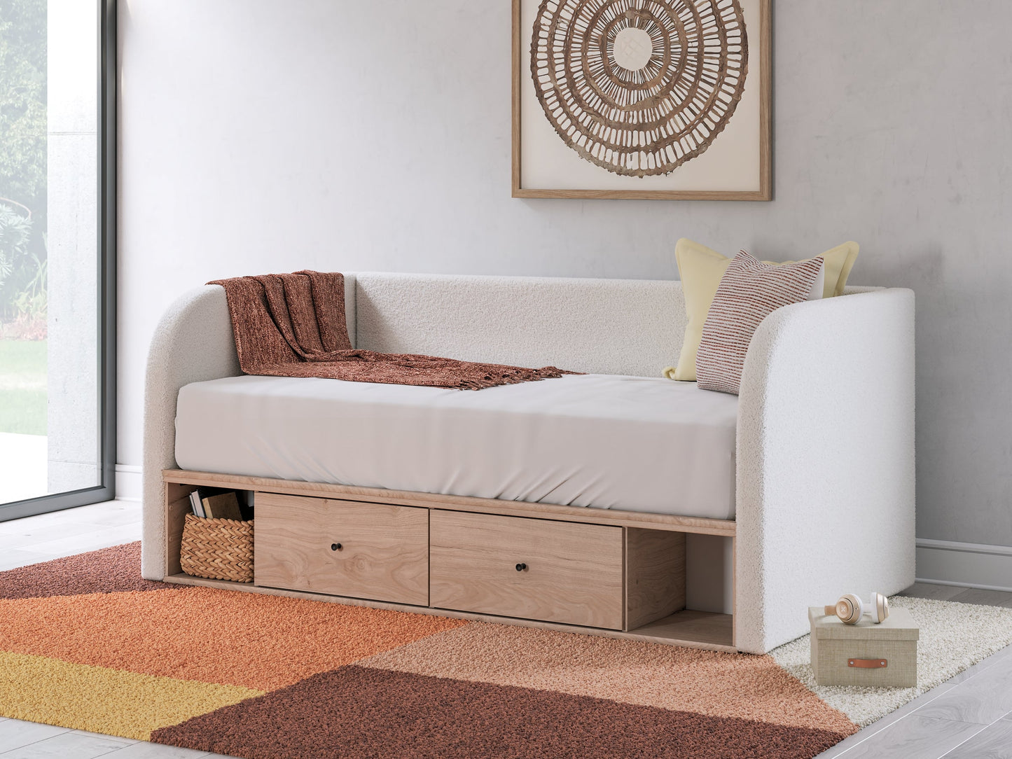 Shapella Twin Upholstered Day Bed with Storage