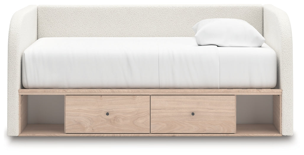 Shapella Twin Upholstered Day Bed with Storage