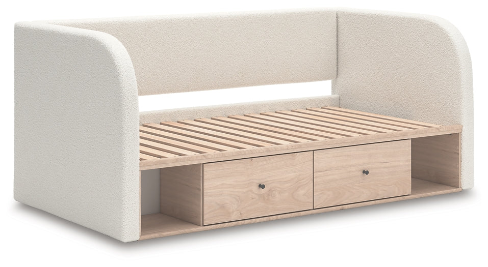 Shapella Twin Upholstered Day Bed with Storage