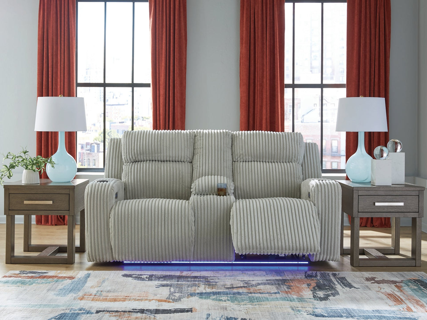 TwinBrooke Pwr Rec Loveseat/Con/Adj Hdrst