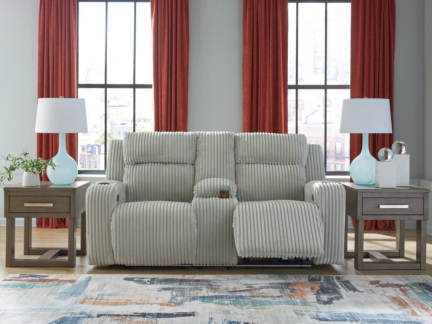 TwinBrooke Pwr Rec Loveseat/Con/Adj Hdrst