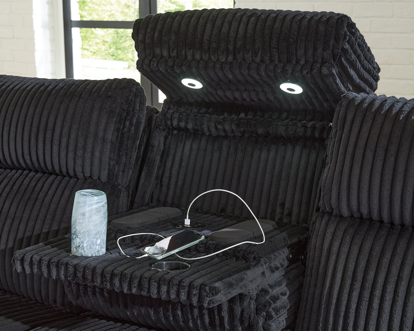 TwinBrooke Pwr Rec Sofa With Adj Headrest