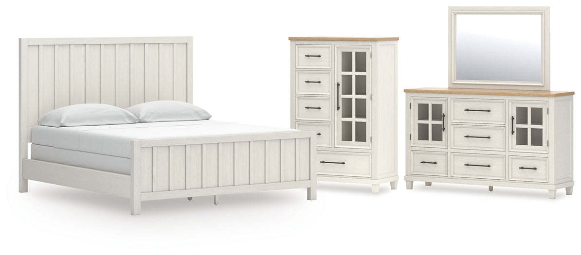 Shaybrock California King Panel Bed with Mirrored Dresser and Chest