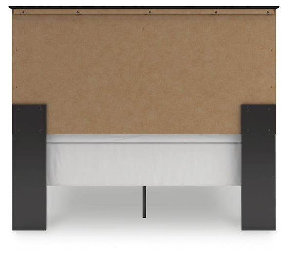 Queen Panel Bed with Mirrored Dresser