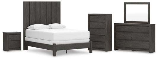 Parlayon Queen Panel Bed, Dresser, Mirror, Chest and Nightstand