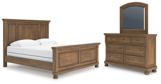 Vandenmore King Panel Bed with Mirrored Dresser