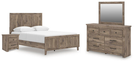Keithland Queen Panel Bed with Mirrored Dresser and Nightstand