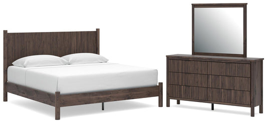 Cadmori King Panel Platform Bed, Dresser and Mirror