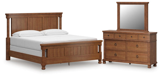 Chadworth California King Poster Bed with Mirrored Dresser