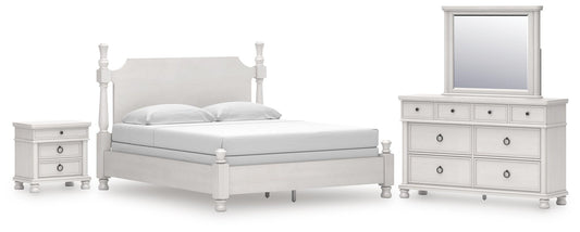 Chadworth California King Poster Bed, Dresser, Mirror and Nightstand