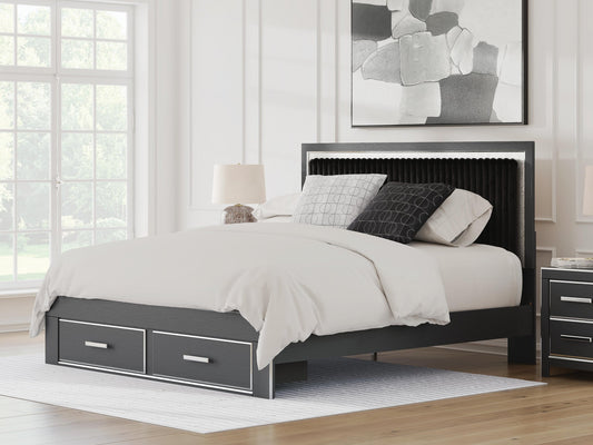 Birmonton King Upholstered Panel Storage Bed