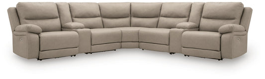 Brannigan 7-Piece Reclining Sectional with Storage Consoles
