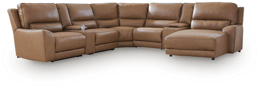Silverbrooke 7-Piece Reclining Sectional with Chaise and Storage Consoles
