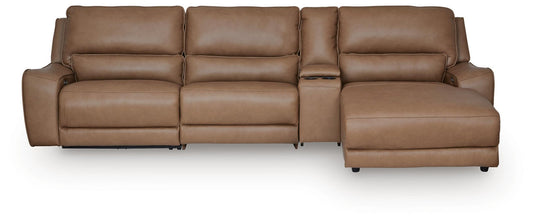 Silverbrooke 4-Piece Reclining Sectional with Chaise and Storage Console