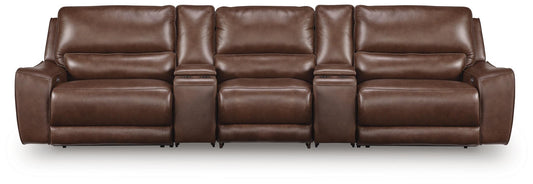 Silverbrooke 5-Piece Reclining Sectional with Storage Consoles