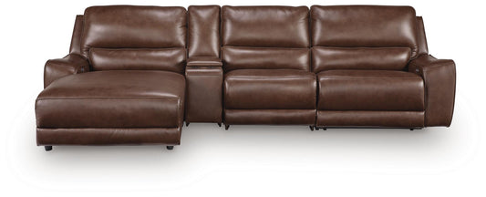 Silverbrooke 4-Piece Reclining Sectional with Chaise and Storage Console