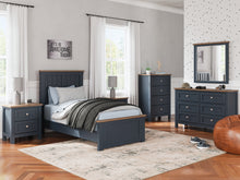 Load image into Gallery viewer, Landocken Twin Panel Bed with Mirrored Dresser, Chest and 2 Nightstands
