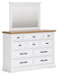 Ashbryn California King Panel Storage Bed with Mirrored Dresser and Nightstand
