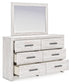 Cayboni Twin Panel Bed with Mirrored Dresser and Chest