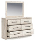 Lawroy Queen Panel Bed with Mirrored Dresser and Chest