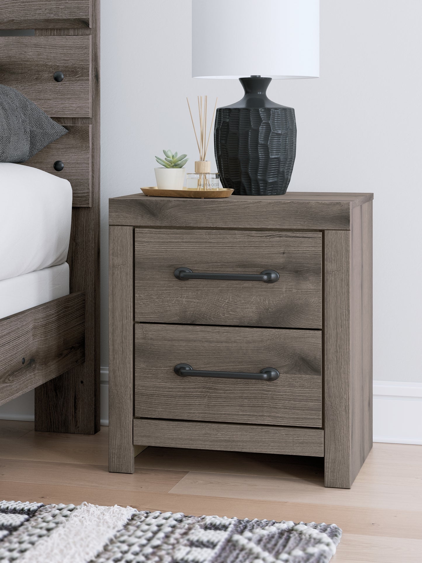 Graystorm Twin Panel Bed with Storage with Mirrored Dresser, Chest and Nightstand
