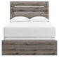 Graystorm Full Panel Bed with Mirrored Dresser and Chest