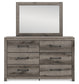 Graystorm Twin Panel Bed with Mirrored Dresser and Chest