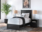Twin Panel Bed with Mirrored Dresser, Chest and Nightstand