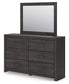 Hollivern Full Panel Bed with Storage with Mirrored Dresser, Chest and Nightstand