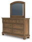 Feddinger California King Panel Bed with Mirrored Dresser, Chest and Nightstand