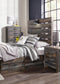 Drystan Full Panel Bed with 4 Storage Drawers with Mirrored Dresser