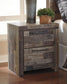 Derekson Queen Panel Bed with 2 Storage Drawers with Mirrored Dresser, Chest and Nightstand