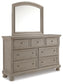 Lettner California King Sleigh Bed with Mirrored Dresser, Chest and Nightstand