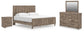 Rusticott King Panel Bed with Mirrored Dresser and Nightstand