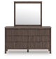 Cadmori Twin Upholstered Panel Bed, Dresser, Mirror and Nightstand