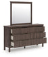 Cadmori Twin Upholstered Panel Bed, Dresser, Mirror and Nightstand