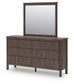 Cadmori Twin Upholstered Panel Bed, Dresser, Mirror and Nightstand
