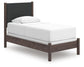 Cadmori Twin Upholstered Panel Bed, Dresser, Mirror and Nightstand