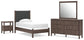 Cadmori Twin Upholstered Panel Bed, Dresser, Mirror and Nightstand