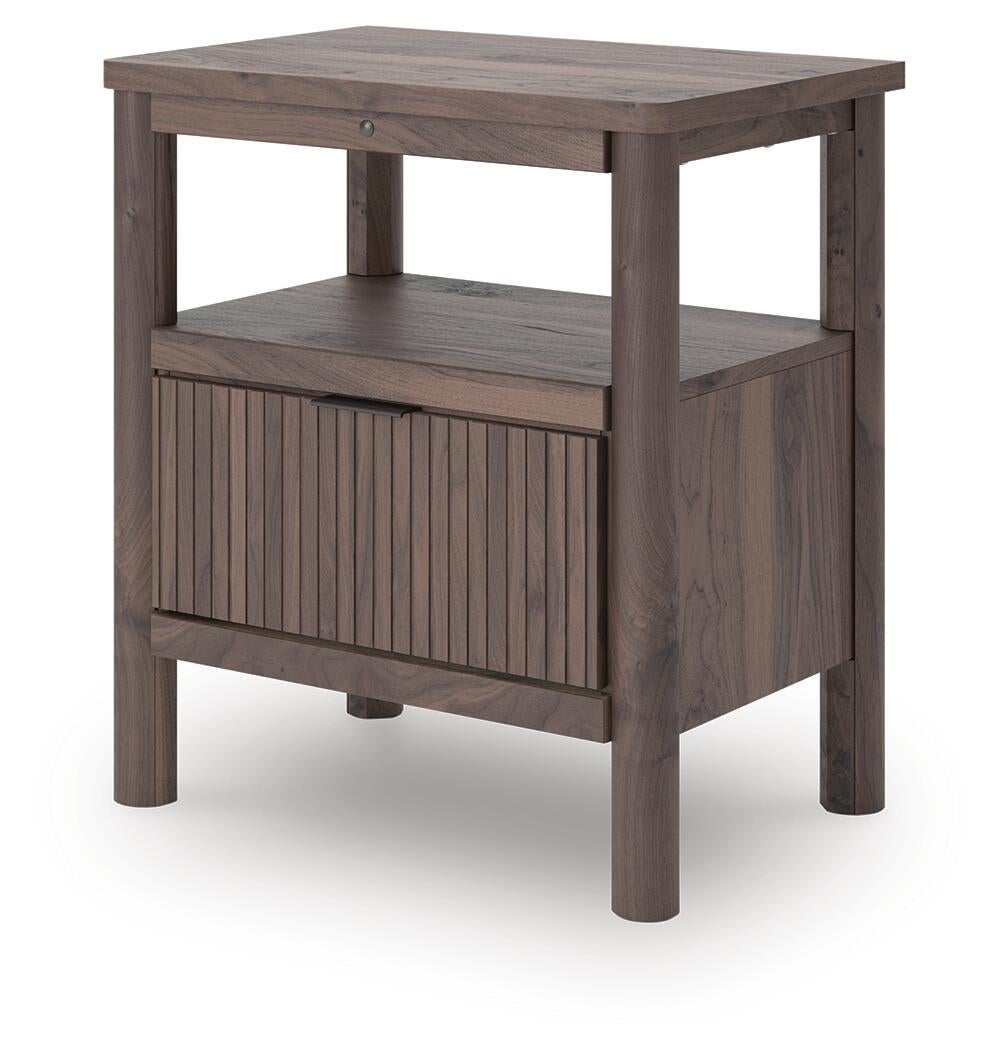 Cadmori Twin Upholstered Panel Bed, Dresser, Mirror and Nightstand