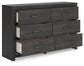 Delmorta Six Drawer Dresser